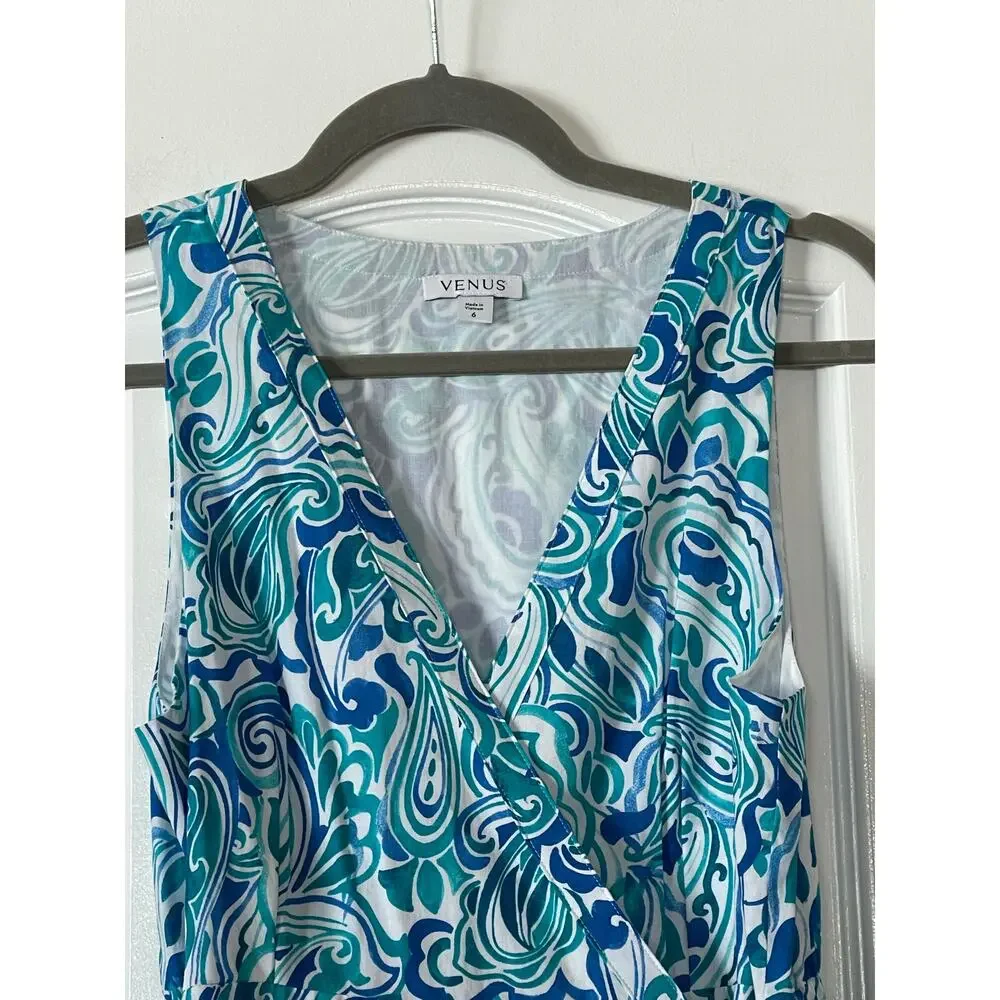 NWT Venus Ruffle High-Low Wrap Dress Size 6